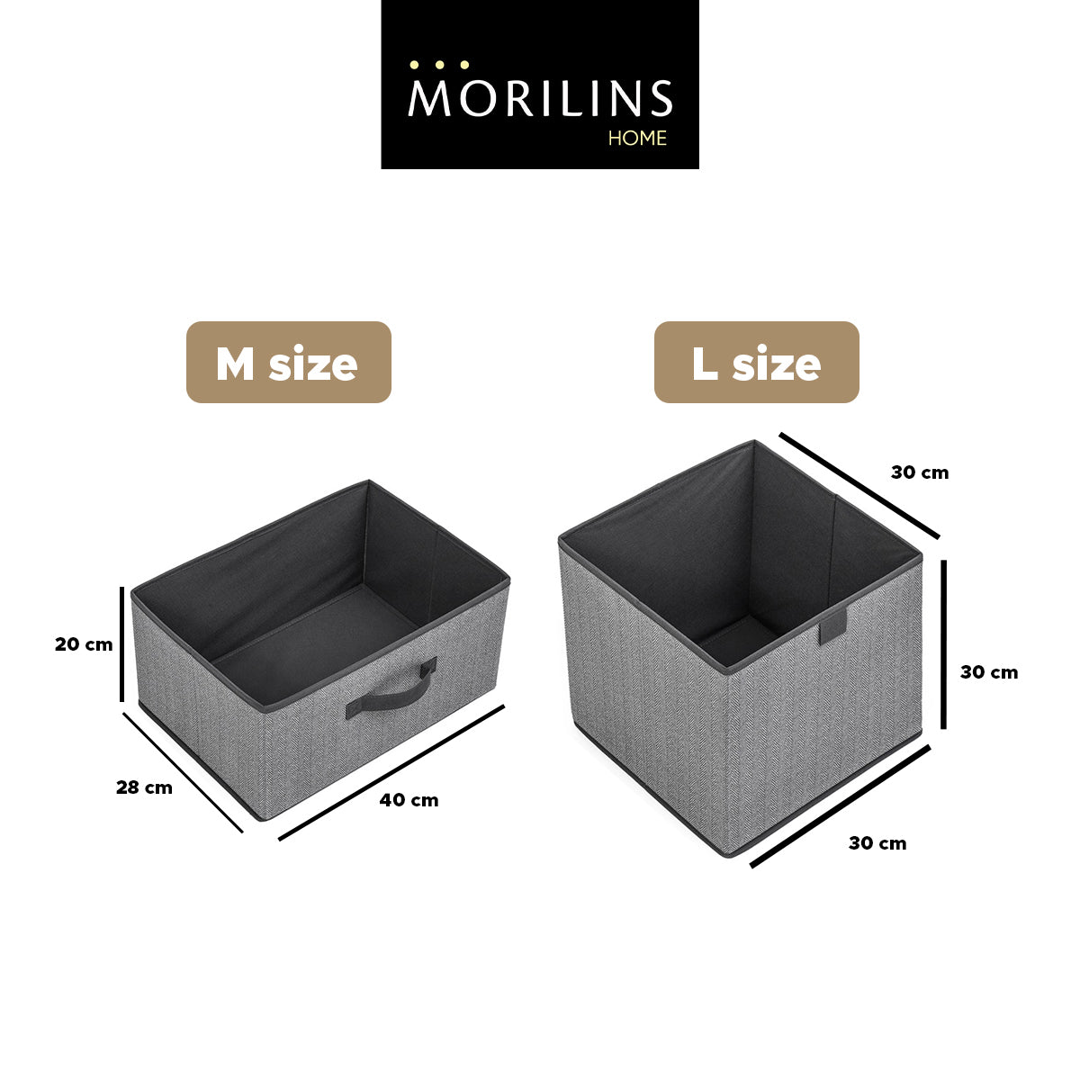 [Morilins Home] Contemporary Collapsible Rigid Rectangle Woven Storage Bin With Pull Handle, A Space-Saving & Convenient Organization on Shelves