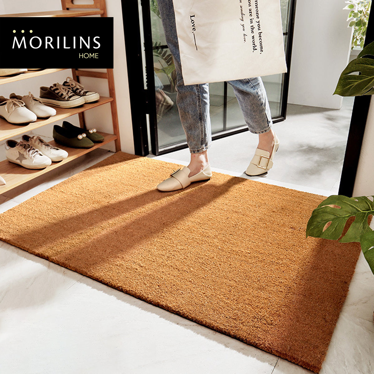 [Morilins Home] Coconut Husk Entrance Floor Mat - Large, Durable, and Eco-Friendly Mat for Your Home or Business - Provides Efficient Scrubbing Action for Clean and Tidy Floors