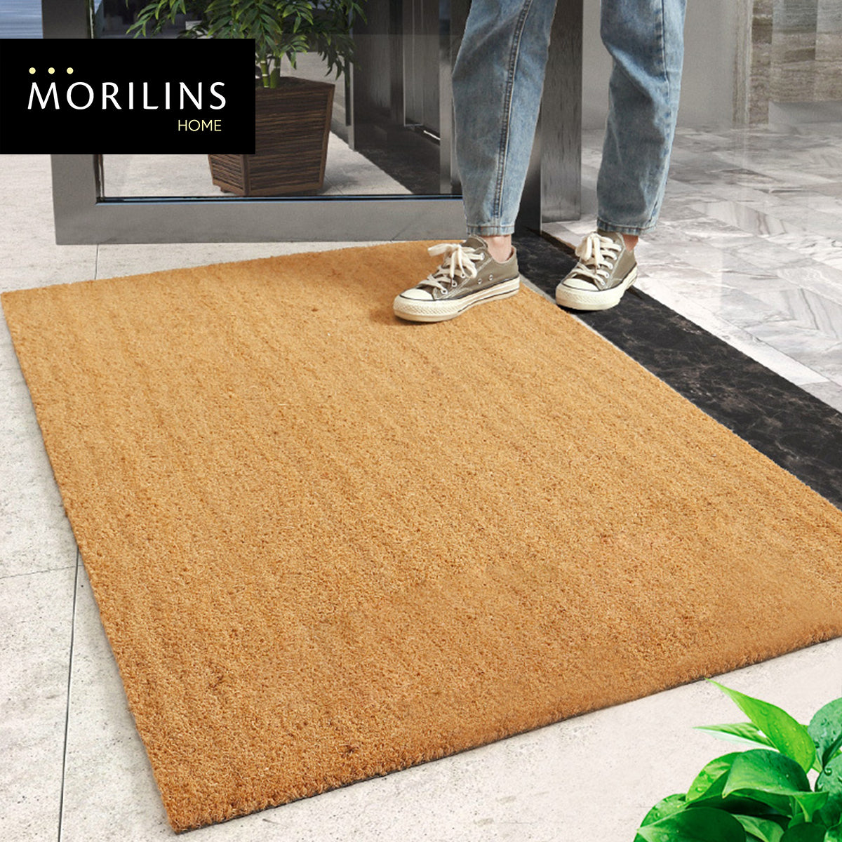 [Morilins Home] Coconut Husk Entrance Floor Mat - Large, Durable, and Eco-Friendly Mat for Your Home or Business - Provides Efficient Scrubbing Action for Clean and Tidy Floors