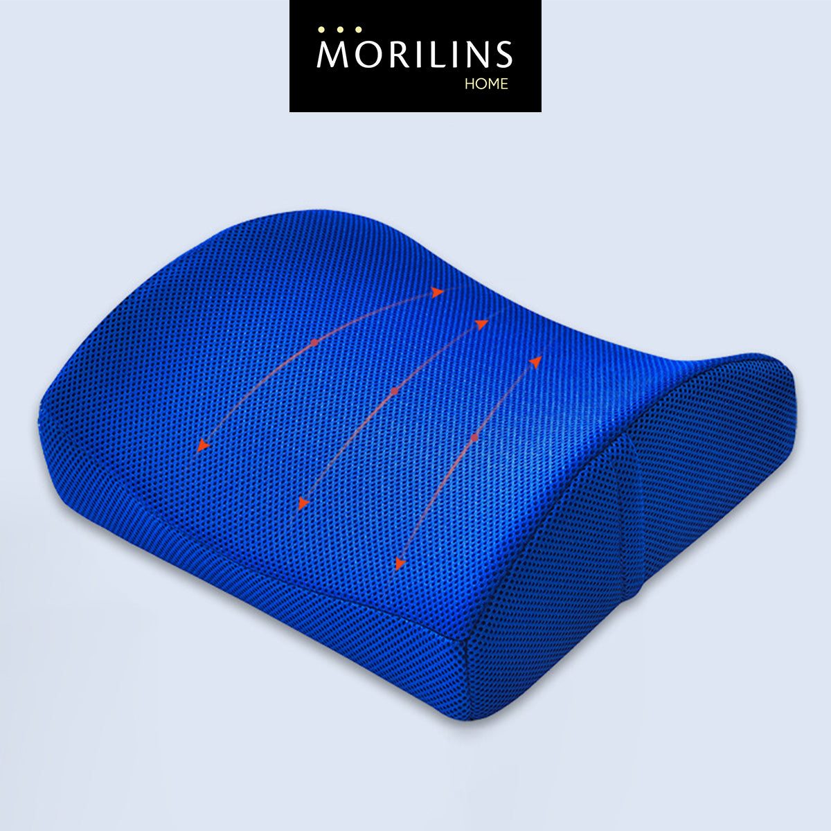 [Morilins Home] Memory Foam Lumbar Comfort Support - Breathable Mesh Pillow for Office Chair, Car Seat, or Sofa Use with Convenient Phone Pocket