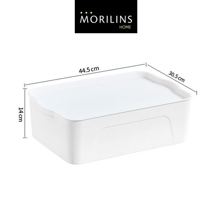 [Morilins Home] White Japanese-Style Clean & Modern Design Stackable White Lidded Plastic Storage Box