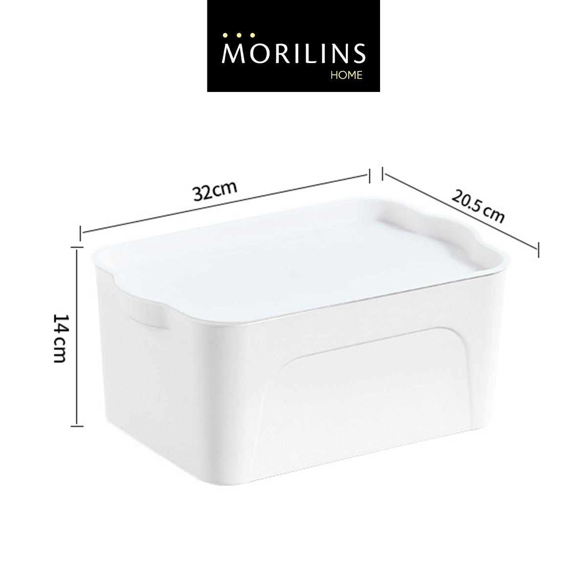 [Morilins Home] White Japanese-Style Clean & Modern Design Stackable White Lidded Plastic Storage Box