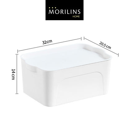 [Morilins Home] White Japanese-Style Clean & Modern Design Stackable White Lidded Plastic Storage Box
