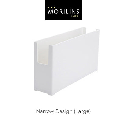 [Morilins Home] White Japanese-Style Modular Stackable Storage Box with Label Holder - Clean & Tidy Look with Easy Access for Sundries, Snacks, Kitchenware & Cosmetics