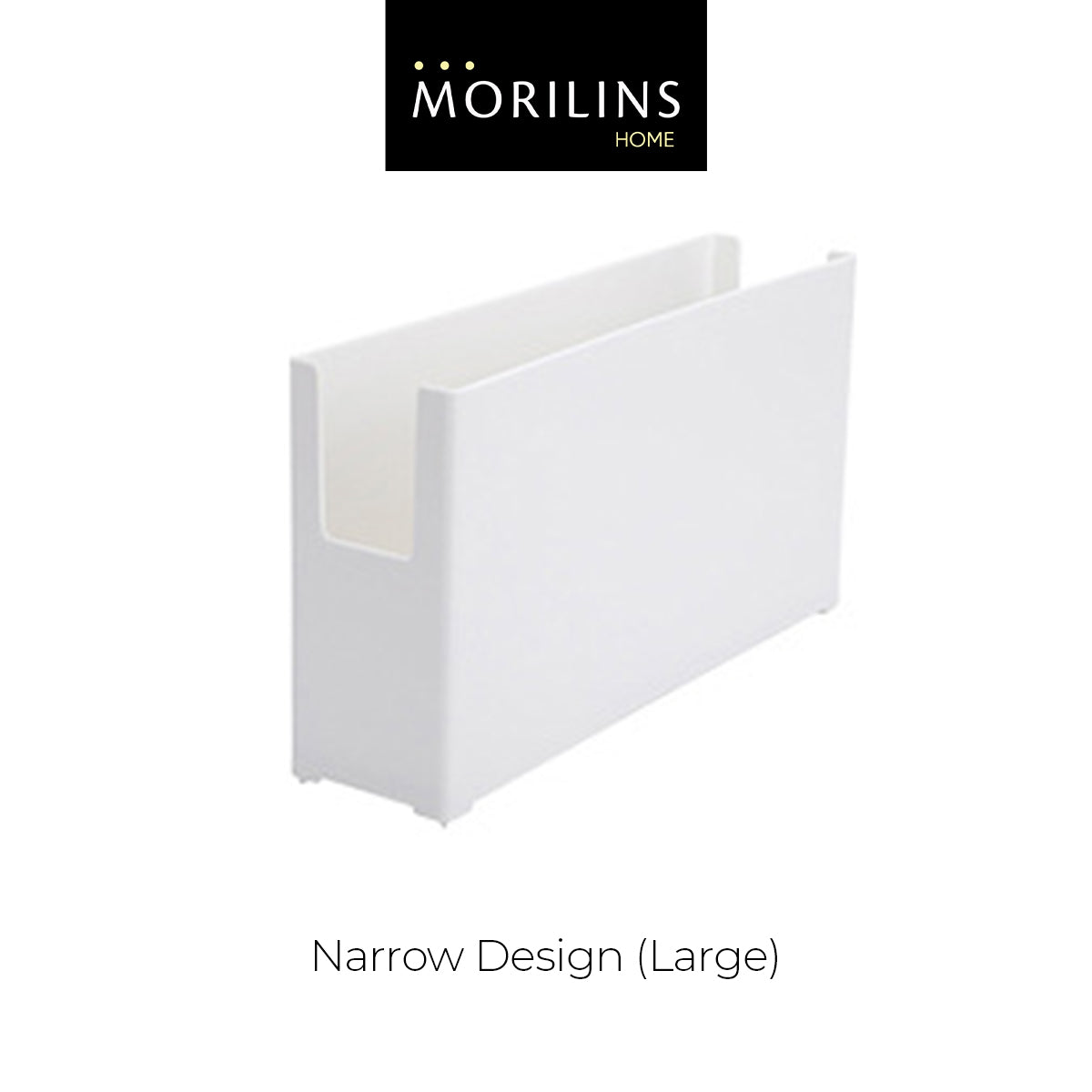 [Morilins Home] White Japanese-Style Modular Stackable Storage Box with Label Holder - Clean & Tidy Look with Easy Access for Sundries, Snacks, Kitchenware & Cosmetics
