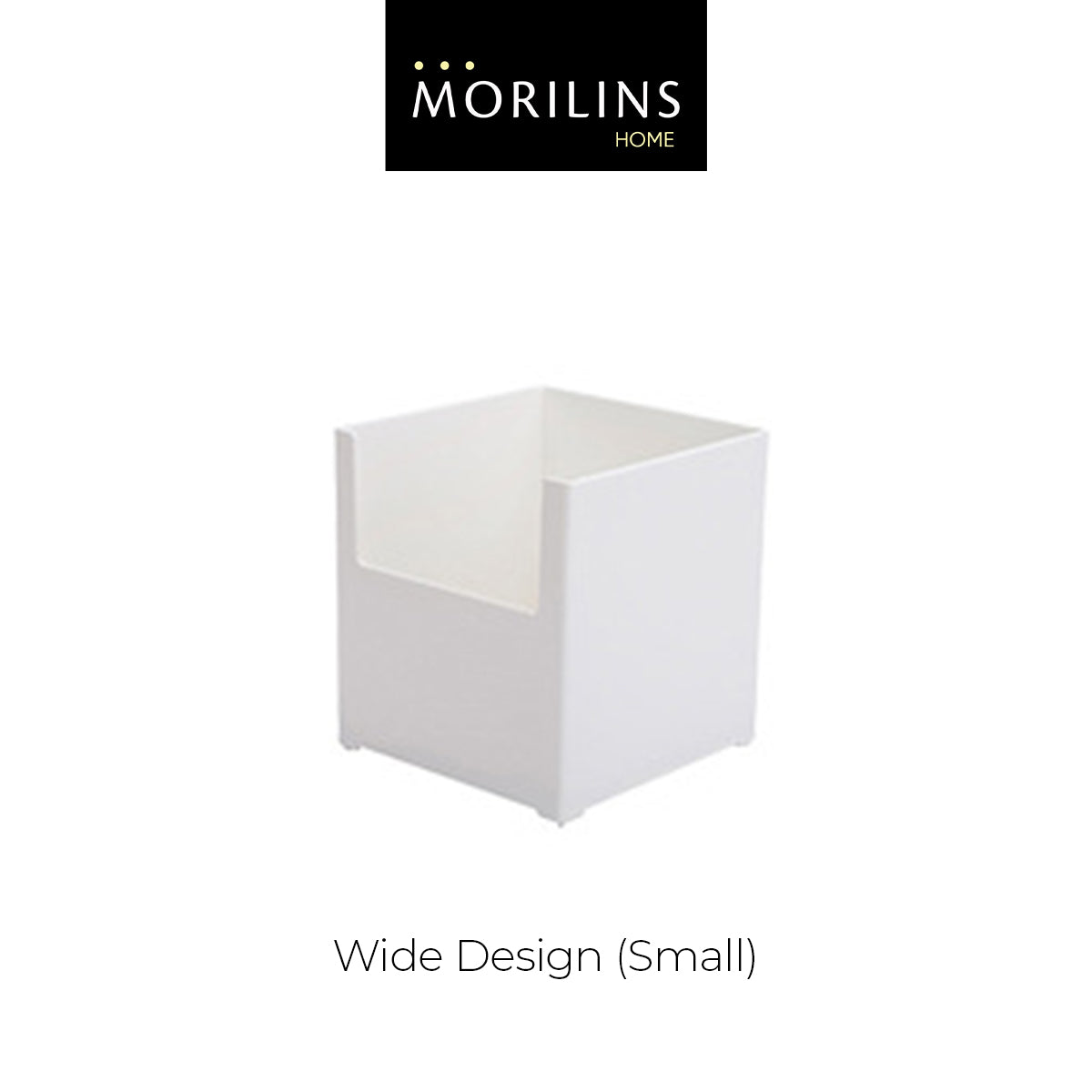 [Morilins Home] White Japanese-Style Modular Stackable Storage Box with Label Holder - Clean & Tidy Look with Easy Access for Sundries, Snacks, Kitchenware & Cosmetics