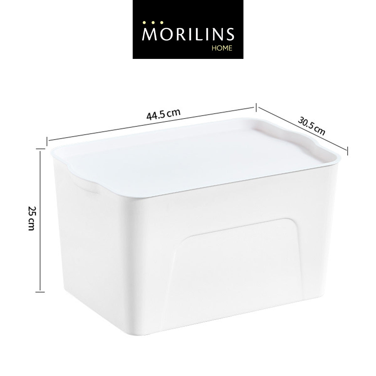 [Morilins Home] White Japanese-Style Clean & Modern Design Stackable White Lidded Plastic Storage Box
