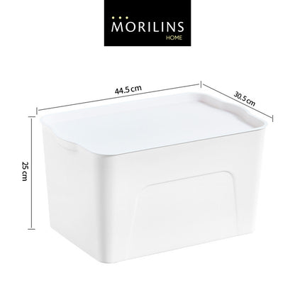 [Morilins Home] White Japanese-Style Clean & Modern Design Stackable White Lidded Plastic Storage Box