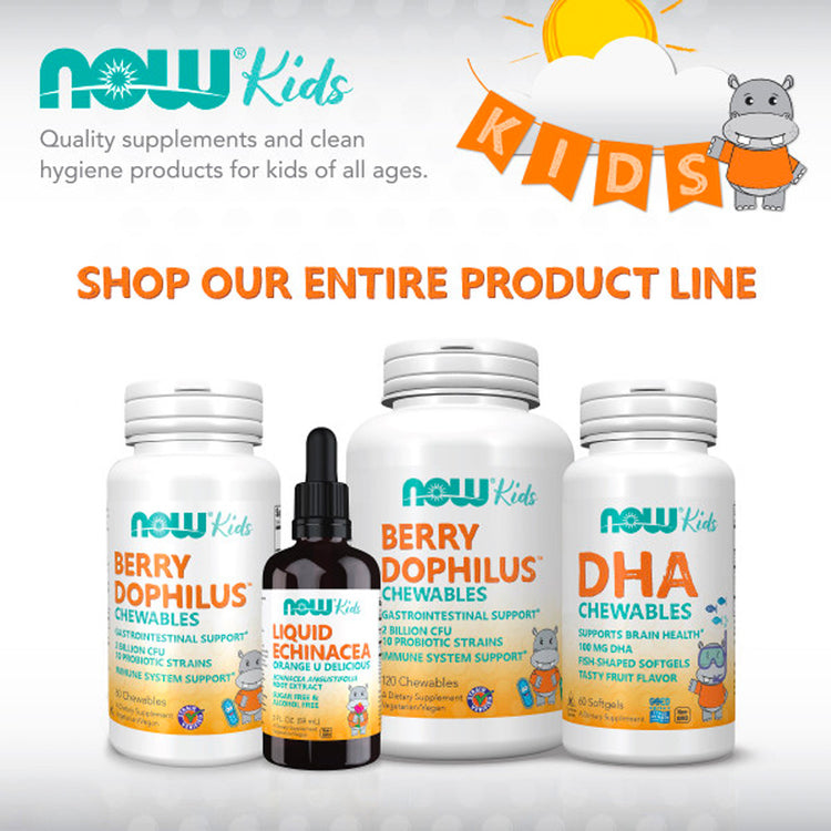 NOW Supplements, DHA Kids 100 mg, Supports Brain Health*, Fruit Flavor, 60 Chewable Softgels, (packaging may vary)