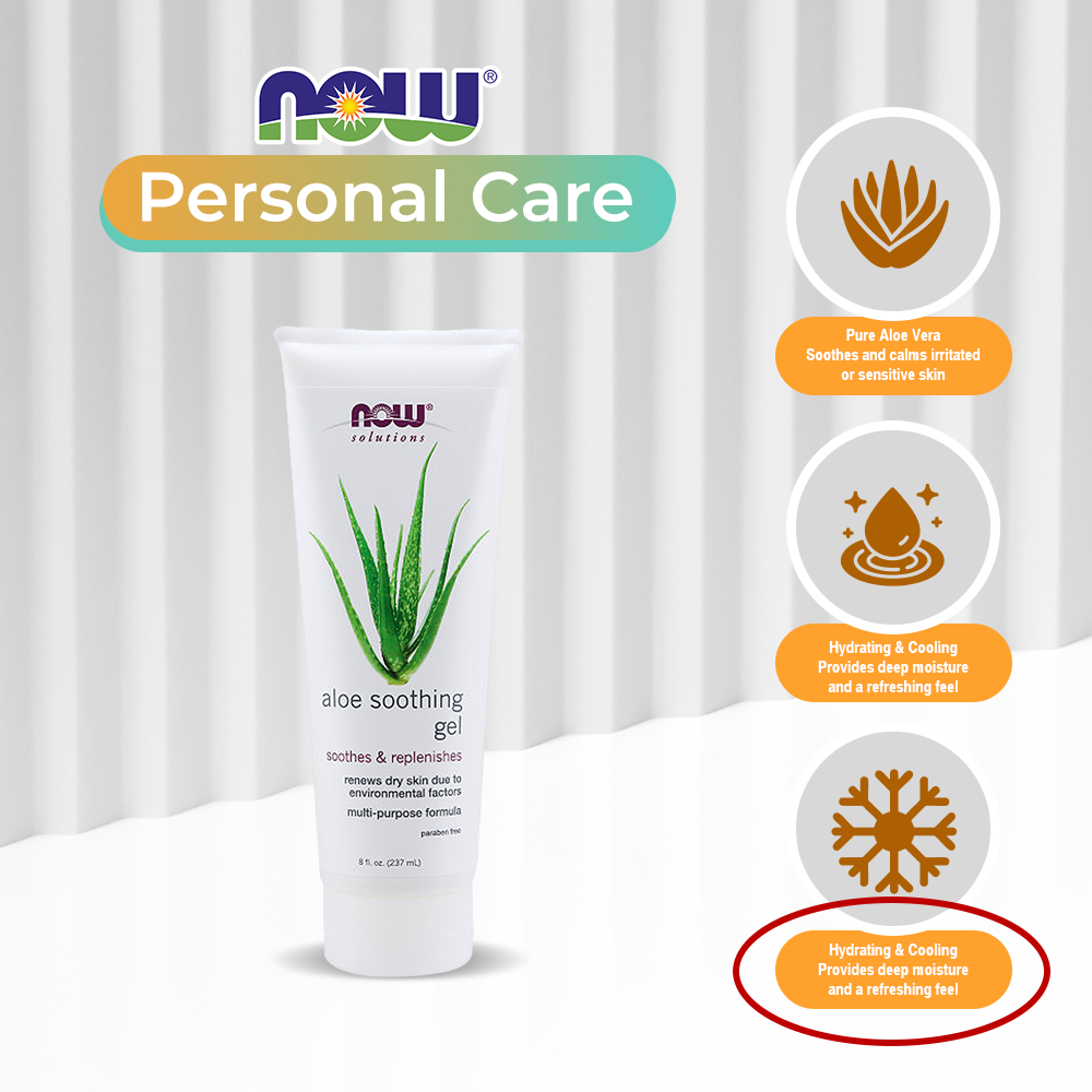 NOW Solutions, Aloe Soothing Gel, Soothes & Replenishes - 8 oz (237ML)