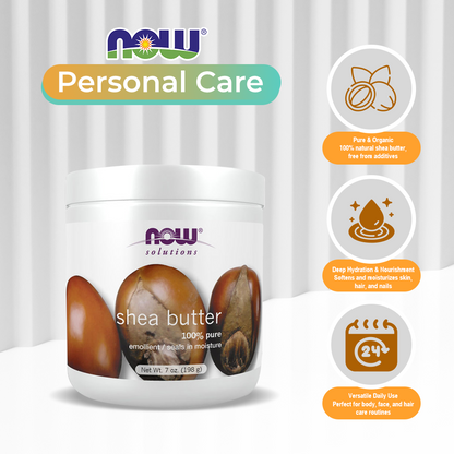 NOW Solutions, Shea Butter, Skin Emollient, Seals in Moisture for Dry Rough Skin, 7-Ounce (207ml)