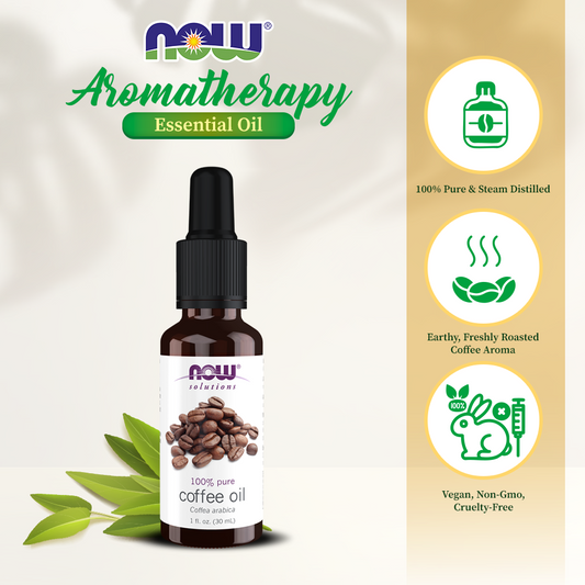 NOW Solutions, Coffee Oil, 100% Pure , 1oz (30ml)