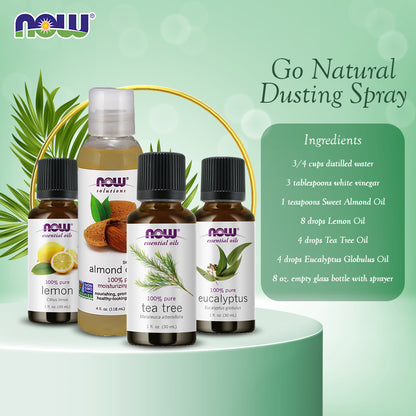 Go Natural Dusting Spray - Almond  Oil, Lemon Oil, Tea Tree Oil, Eucalyptus Oil