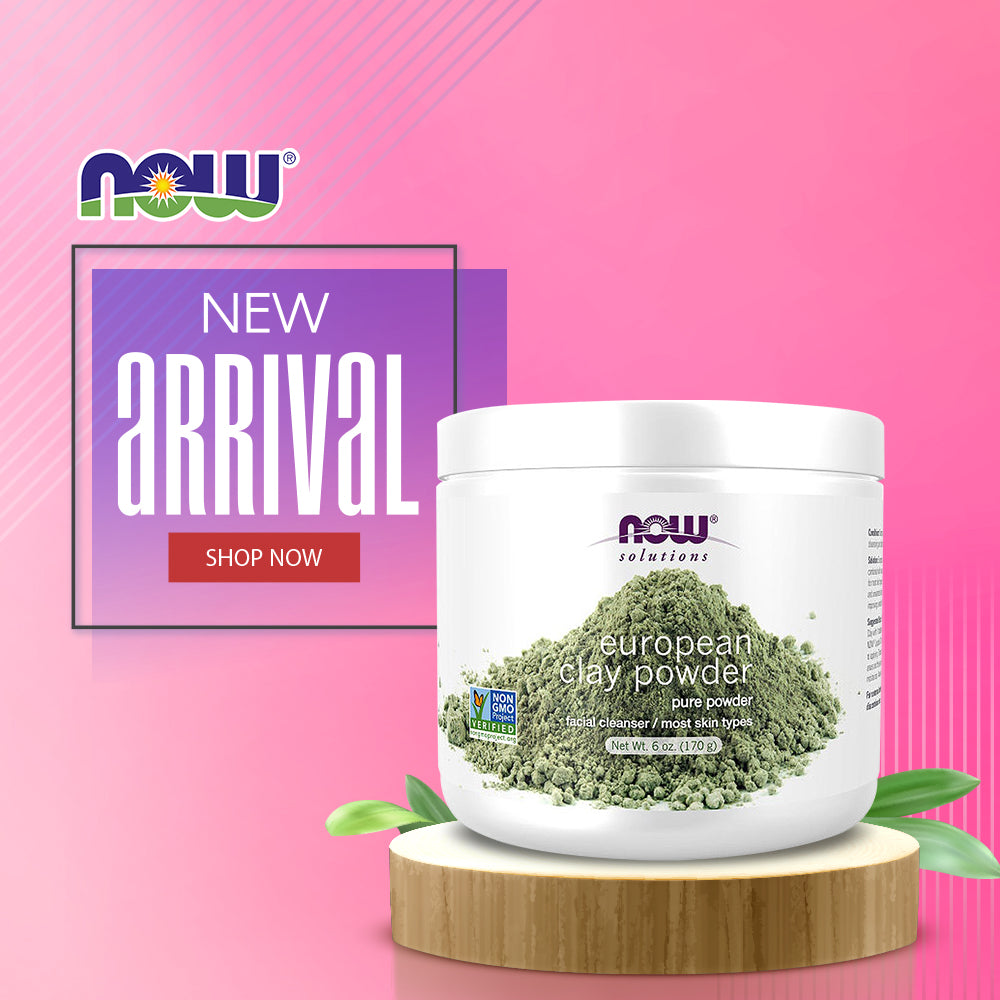 NOW Solutions, European Clay Powder, Pure Powder for a Detox Facial Cleansing Mask, 6-Ounce (170 g)