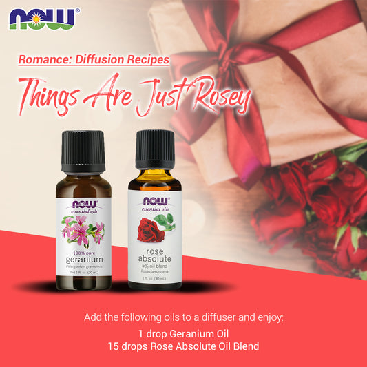 Now Essential Oils, 2 Variety of 30ml: Things Are Just Rosey - Geranium, Rose Absolute Oil Blend