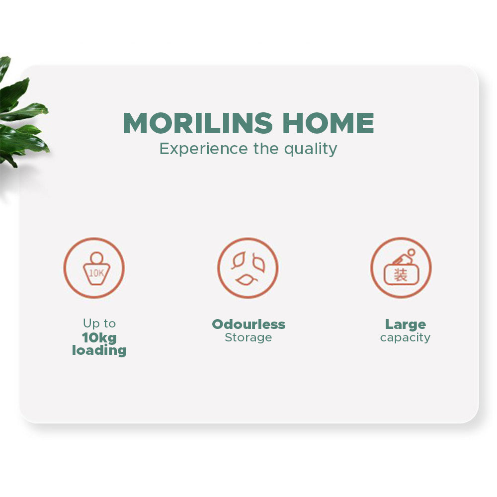 [Morilins Home] Collapsible Storage Organization Box - Rigid Linen Fabric Storage with Cover & Leather Handle - Perfect for Space-Saving Storage Solutions