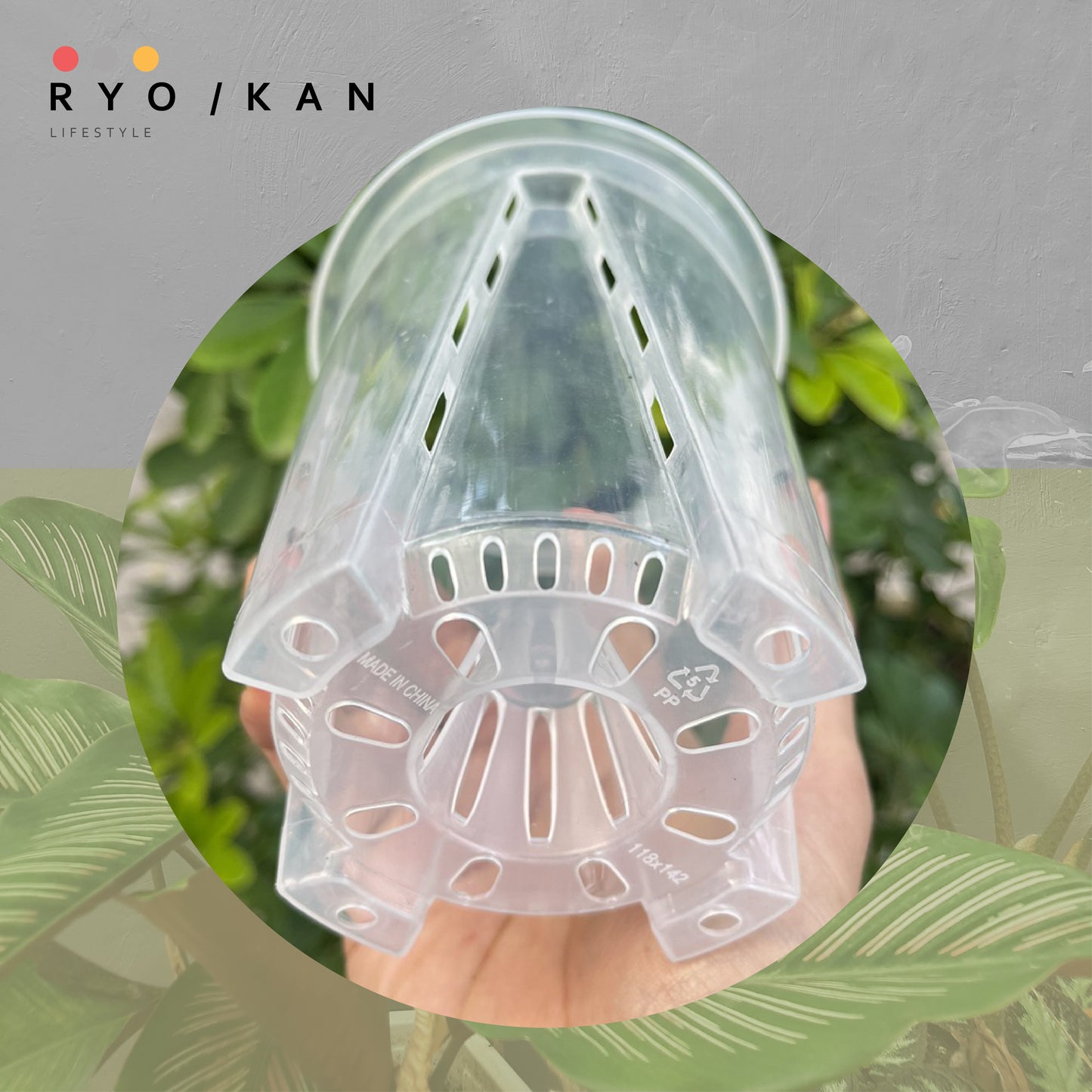 [Ryokan] Transparent Pruning Pots - Set of 3 Value Pack.  Maximize airflow and drainage to promote root development. Durable thickened contruction & UV resistant material