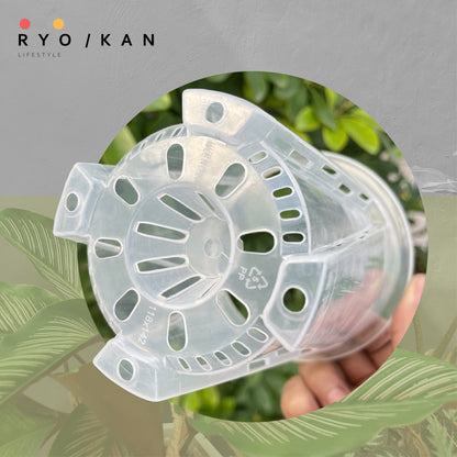 [Ryokan] Transparent Pruning Pots - Set of 3 Value Pack.  Maximize airflow and drainage to promote root development. Durable thickened contruction & UV resistant material