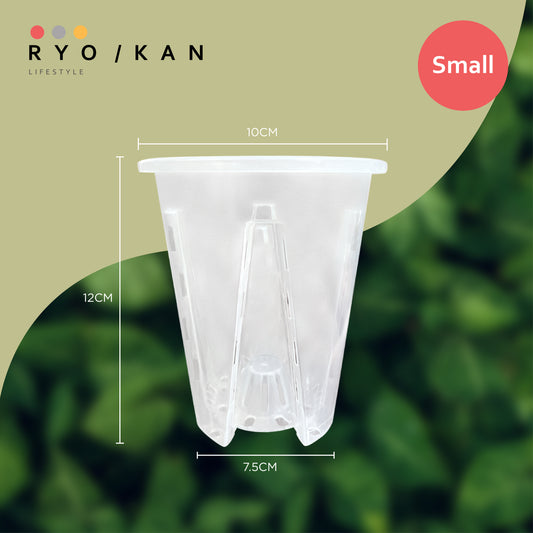 [Ryokan] Transparent Pruning Pots - Set of 3 Value Pack.  Maximize airflow and drainage to promote root development. Durable thickened contruction & UV resistant material