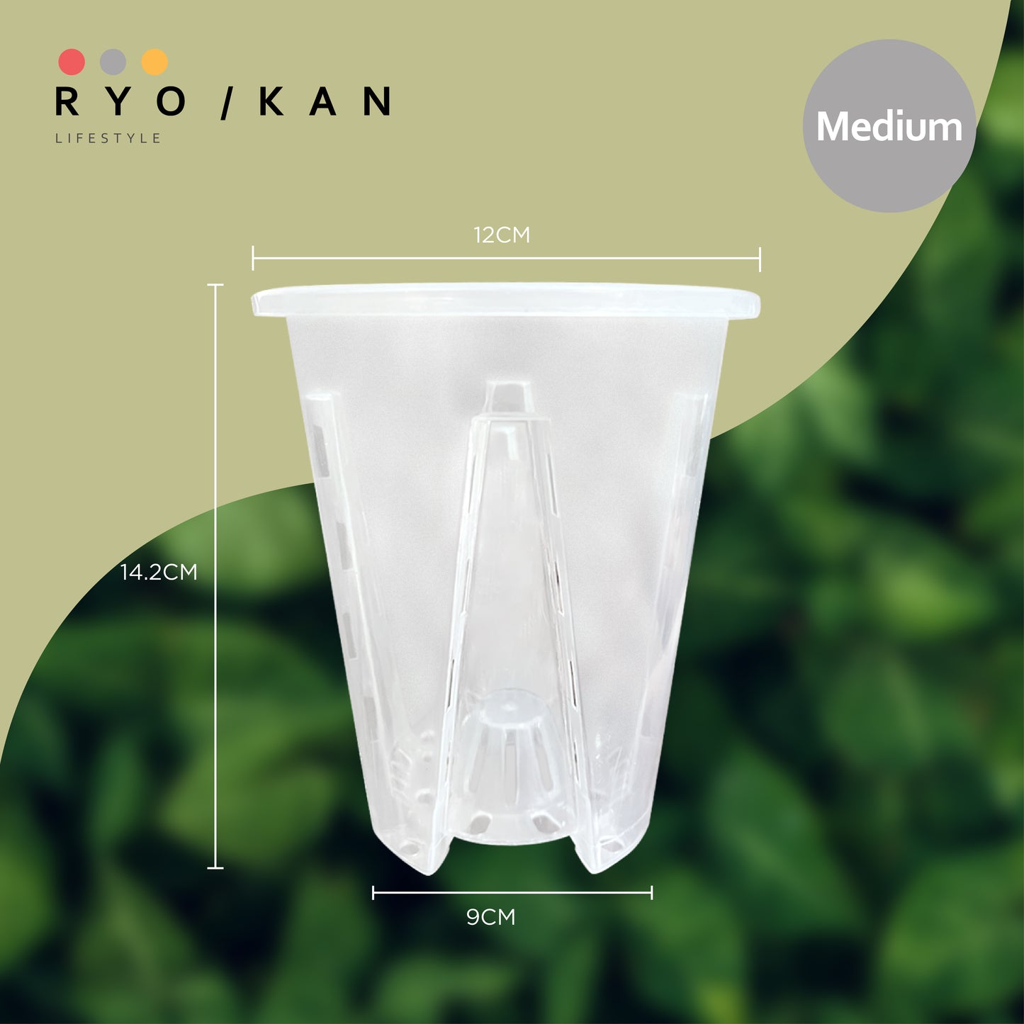 [Ryokan] Transparent Pruning Pots - Set of 3 Value Pack.  Maximize airflow and drainage to promote root development. Durable thickened contruction & UV resistant material
