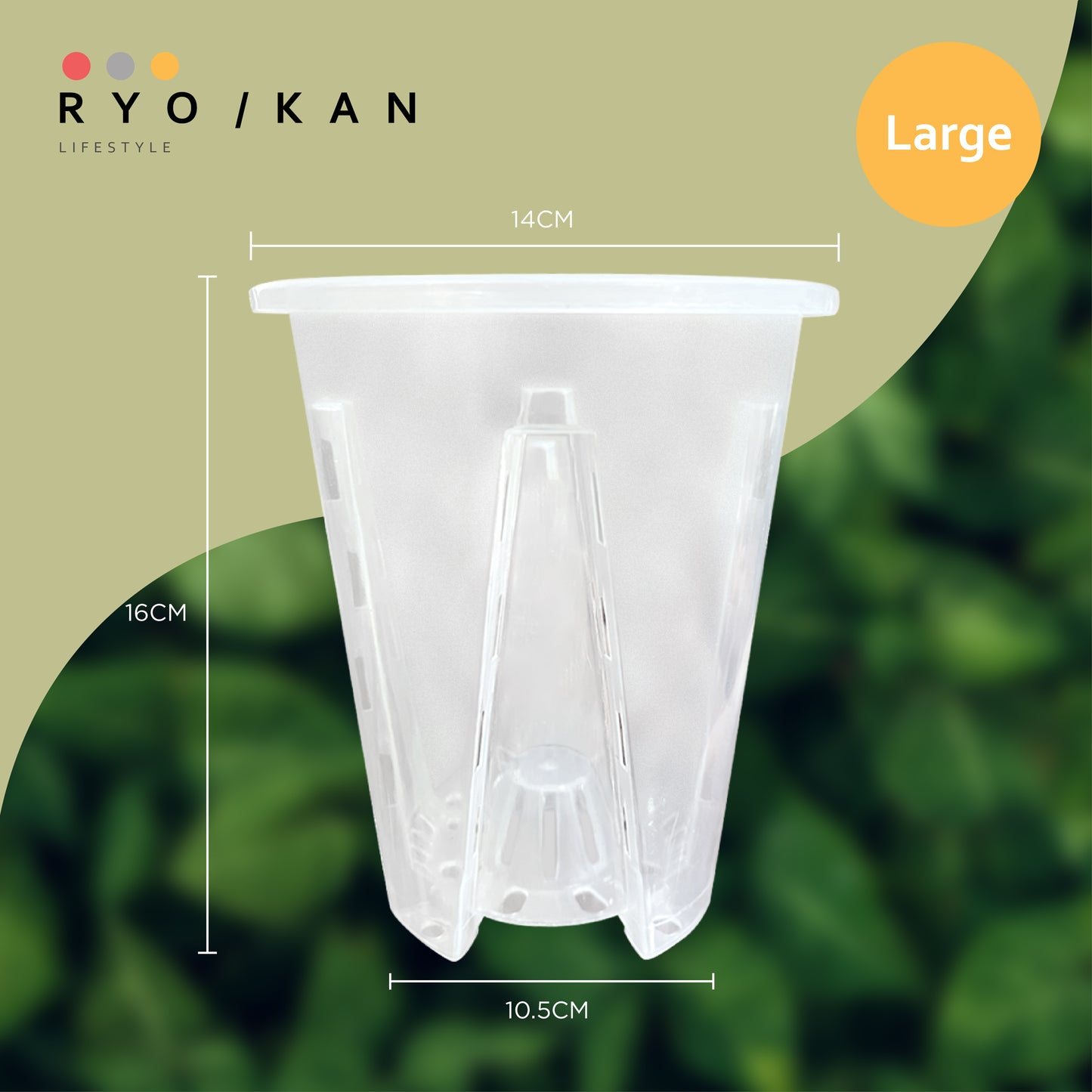 [Ryokan] Transparent Pruning Pots - Set of 3 Value Pack.  Maximize airflow and drainage to promote root development. Durable thickened contruction & UV resistant material