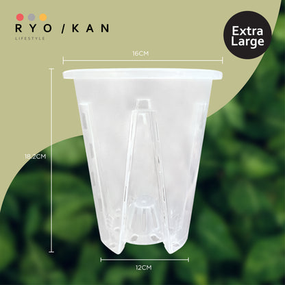 [Ryokan] Transparent Pruning Pots - Set of 3 Value Pack.  Maximize airflow and drainage to promote root development. Durable thickened contruction & UV resistant material