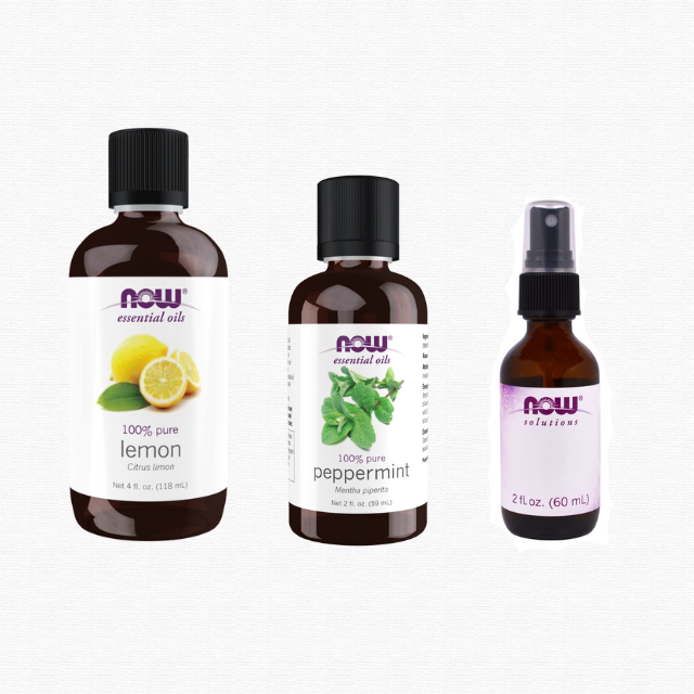 NOW Refreshing & Energizing Christmas Set: Lemon & Peppermint Oils + FREE Glass Sprayer!
