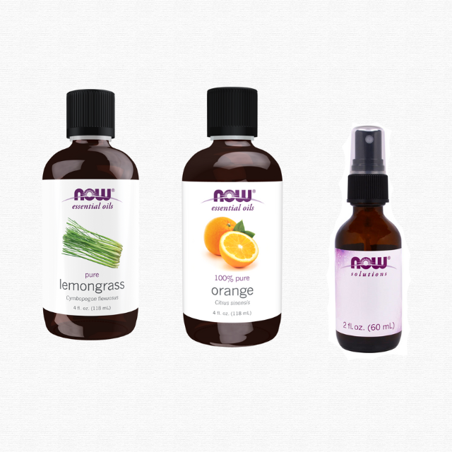 NOW Uplifting & Refreshing Aromatherapy Christmas Set – Lemongrass Oil & Orange Oil + Free Glass Sprayer