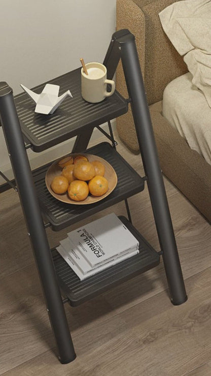 [Morilins Home] Modern Minimalist Ultra-Thin 3-Step / 4-Step Lightweight Folding Ladder - Wide Anti-Slip Steps, Multi-Functional, Ideal for Home & Office (Supports up to 150kg)