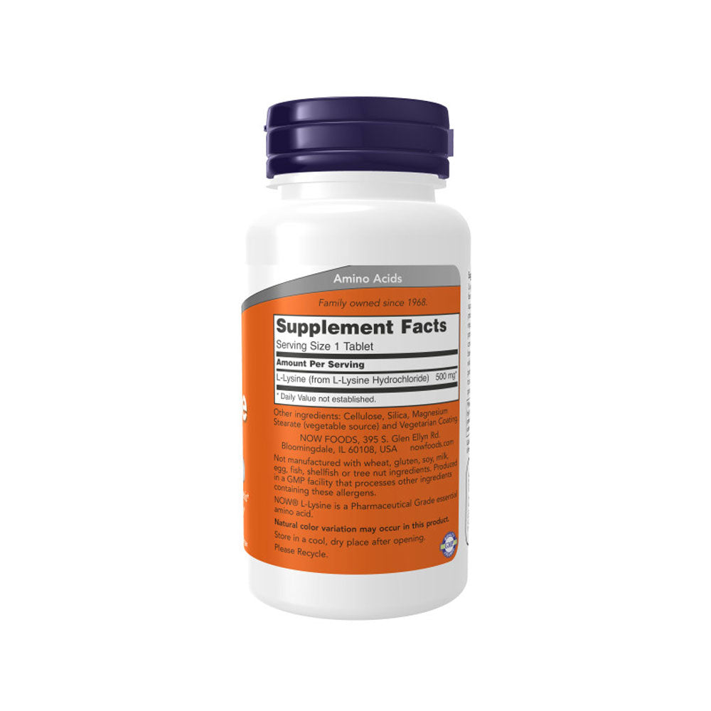 NOW Supplements, L-Lysine (L-Lysine Hydrochloride) 500 mg, Amino Acid, 100 Tablets