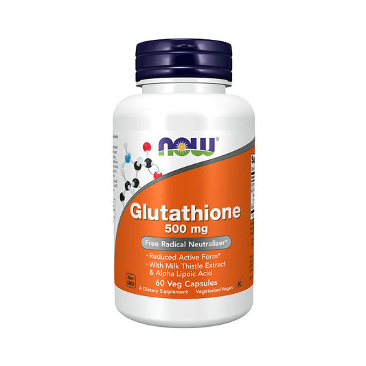 NOW Supplements, Glutathione 500 mg, With Milk Thistle Extract & Alpha Lipoic Acid, Free Radical Neutralizer*, 60 Veg Capsules