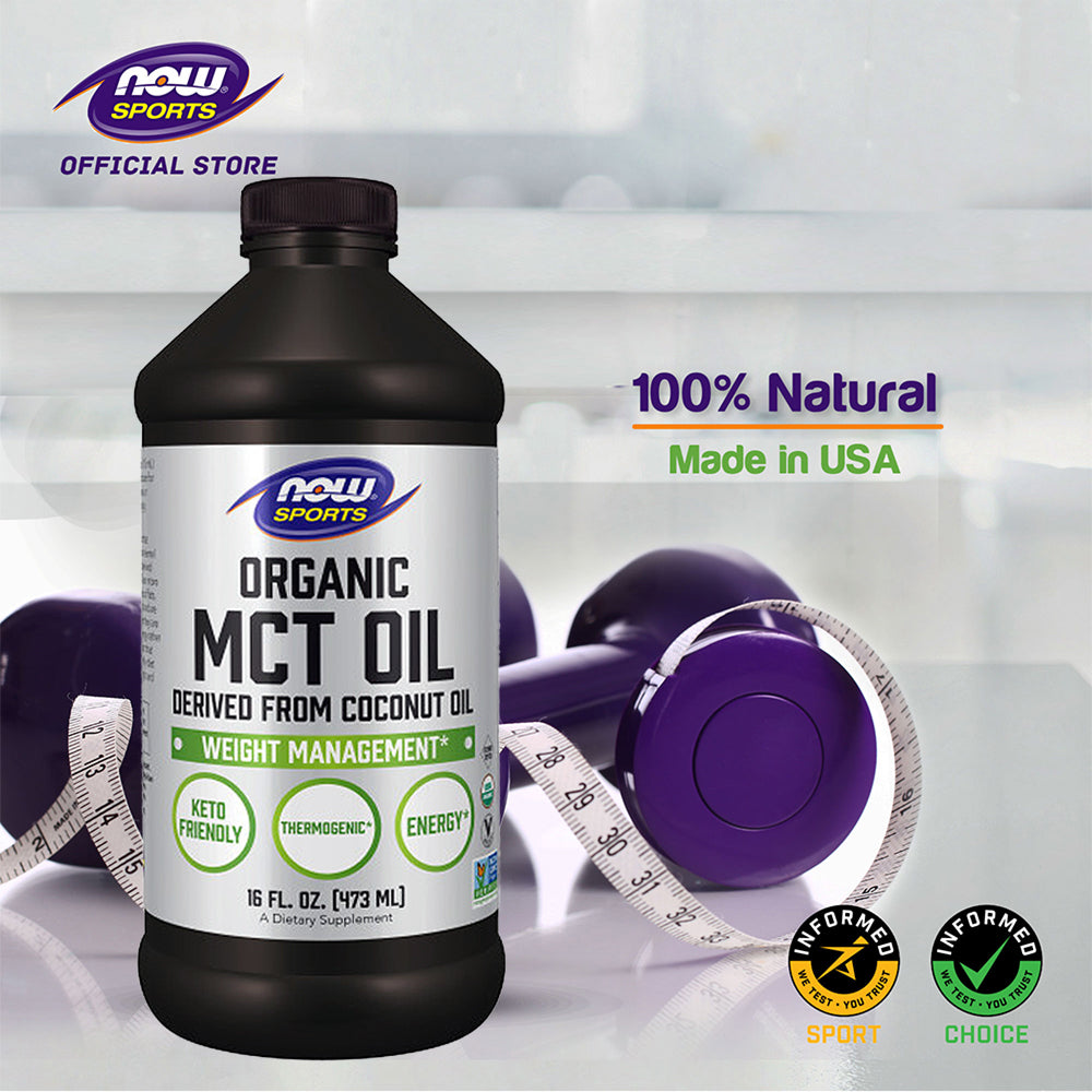 NOW Sports Nutrition, Organic MCT (Medium-chain triglycerides) Oil (in Plastic), 16-Ounce