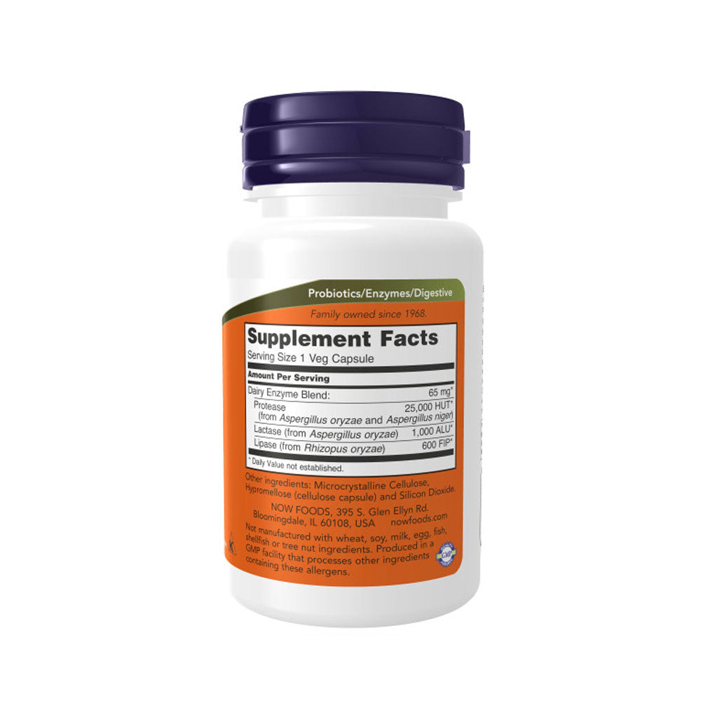 NOW Supplements, Dairy Digest Complete, Digests Lactose, Dairy Proteins and Fats*, Dairy Tolerance Enzymes*, 90 Veg Capsules