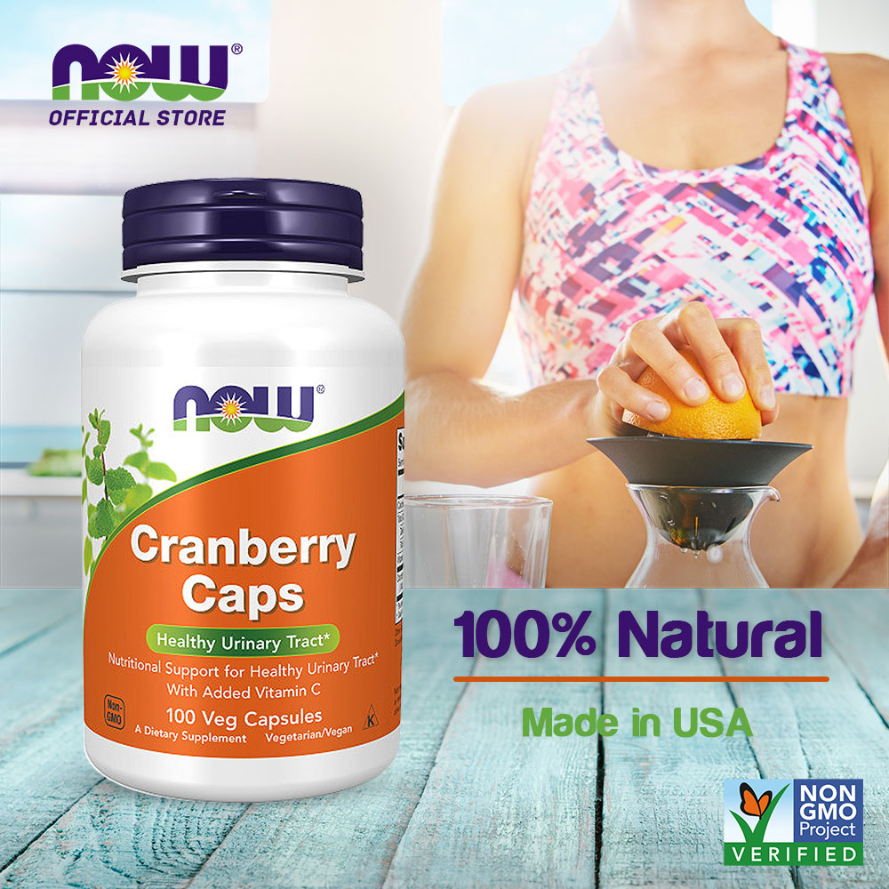 NOW Supplements, Cranberry Caps with Added Vitamin C, Healthy Urinary Tract*, 100 Veg Capsules