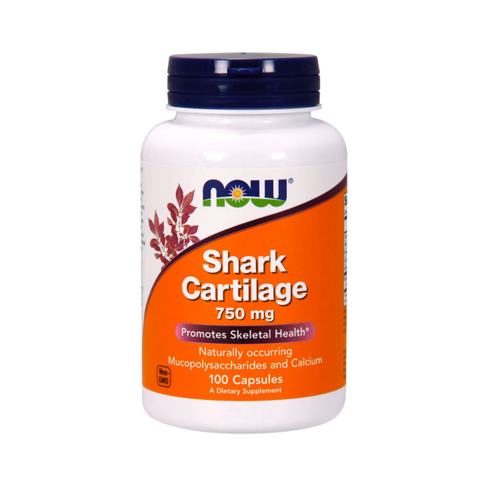 NOW Supplements, Shark Cartilage 750 mg with Naturally occurring Mucopolysaccharides and Calcium, 100 Capsules