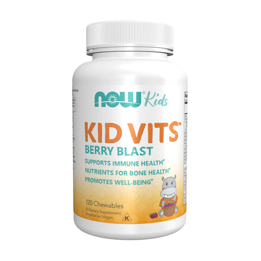 NOW Supplements, Kid Vits Berry Blast, Sweetened with Xylitol, 120 Round Shaped Chewables, (packaging may vary)