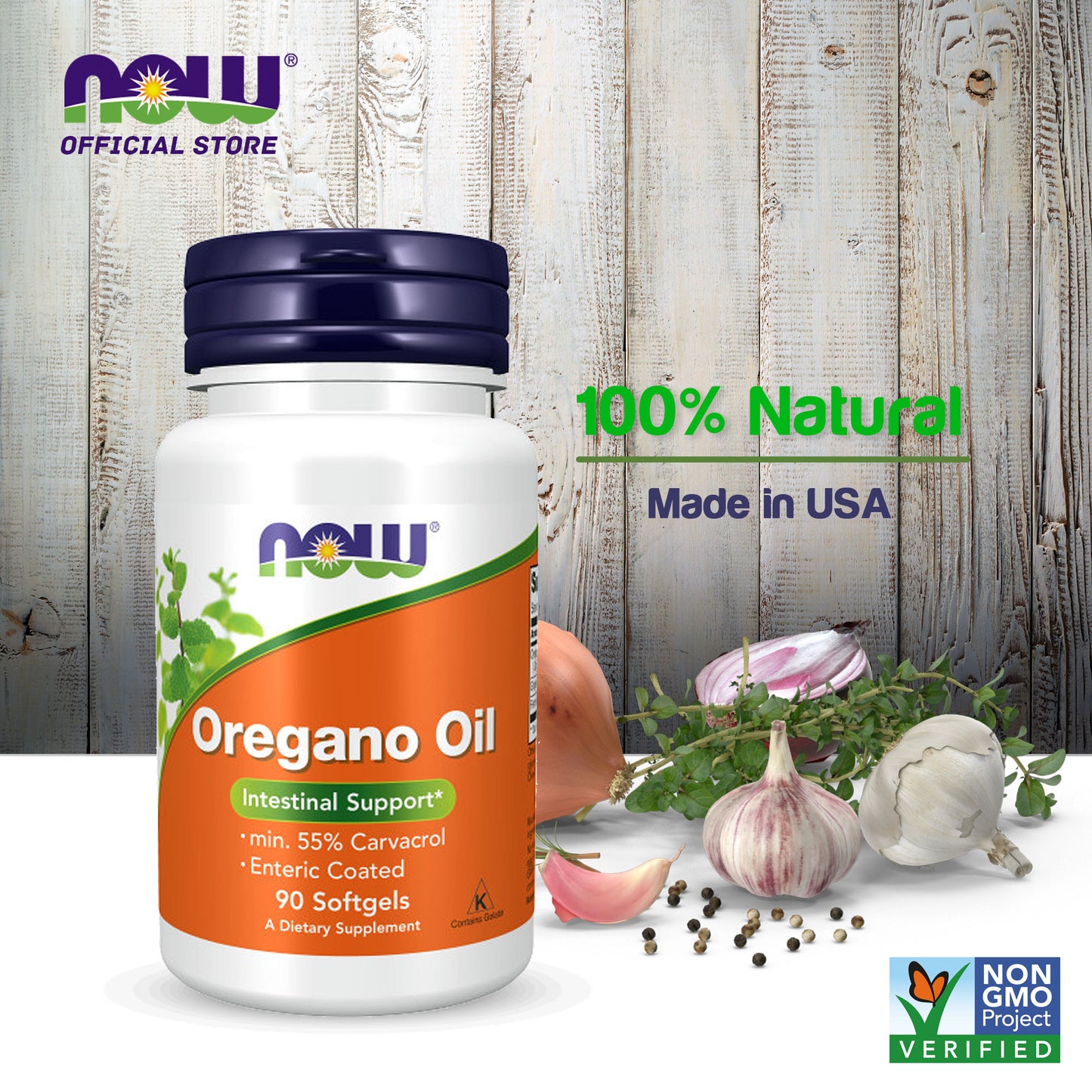 NOW Supplements, Oregano Oil with Ginger and Fennel Oil, Enteric Coated, 90 Softgels
