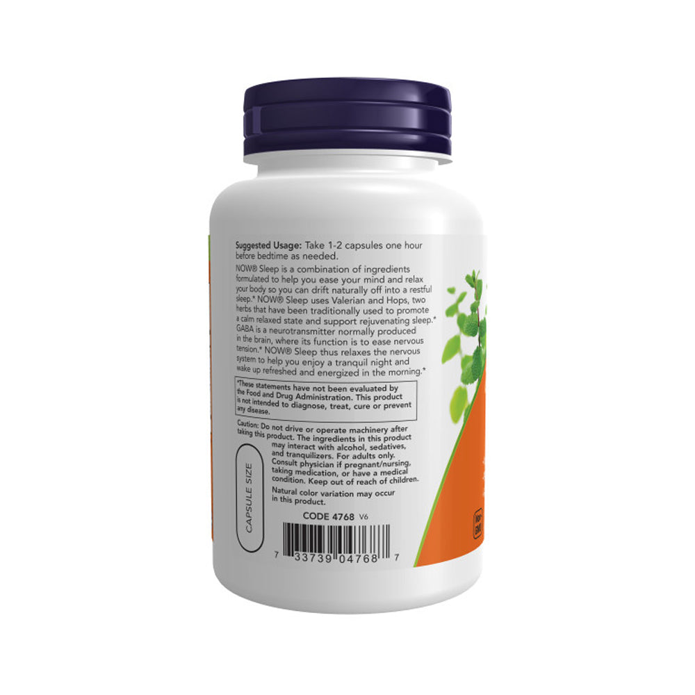 NOW Supplements, Sleep with Valerian Root Extract Plus Hops, Passionflower and GABA, Botanical Sleep Blend, 90 Veg Capsules
