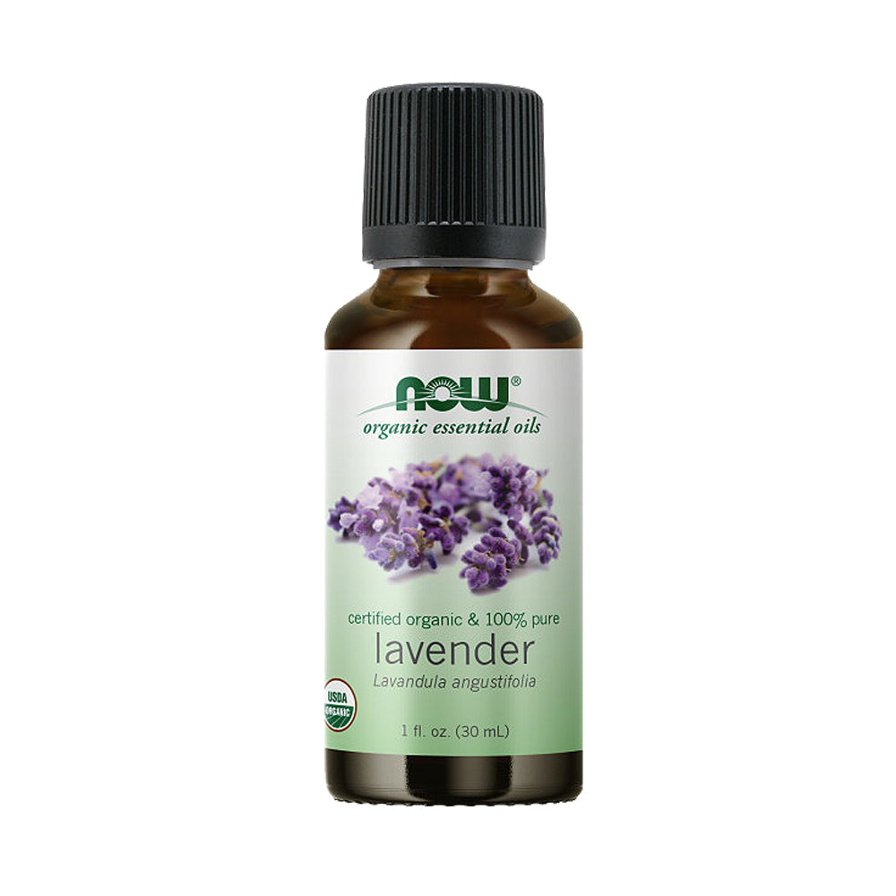 NOW Essential Oils, Organic Lavender Oil, Soothing Aromatherapy Scent, Steam Distilled, 100% Pure, Vegan, Child Resistant Cap, 1-Ounce (30ml)