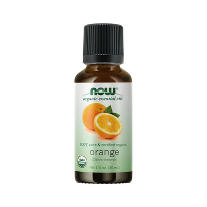 NOW Essential Oils, Organic Orange Oil, Uplifting Aromatherapy Scent, Cold Pressed, 100% Pure, Vegan, Child Resistant Cap, 1-Ounce (30ml) - Bloom Concept Malaysia