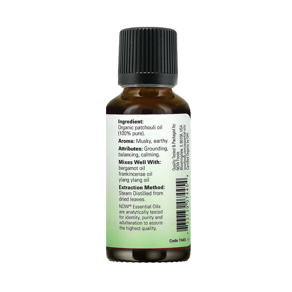 NOW Organic Patchouli Oil, Earthy Aromatherapy Scent, Steam Distilled, 100% Pure, (30ml)