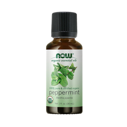 NOW Essential Oils, Organic Peppermint Oil, Invigorating Aromatherapy Scent, Steam Distilled, 100% Pure, Vegan, Child Resistant Cap, 1-Ounce (30ml) - Bloom Concept Malaysia