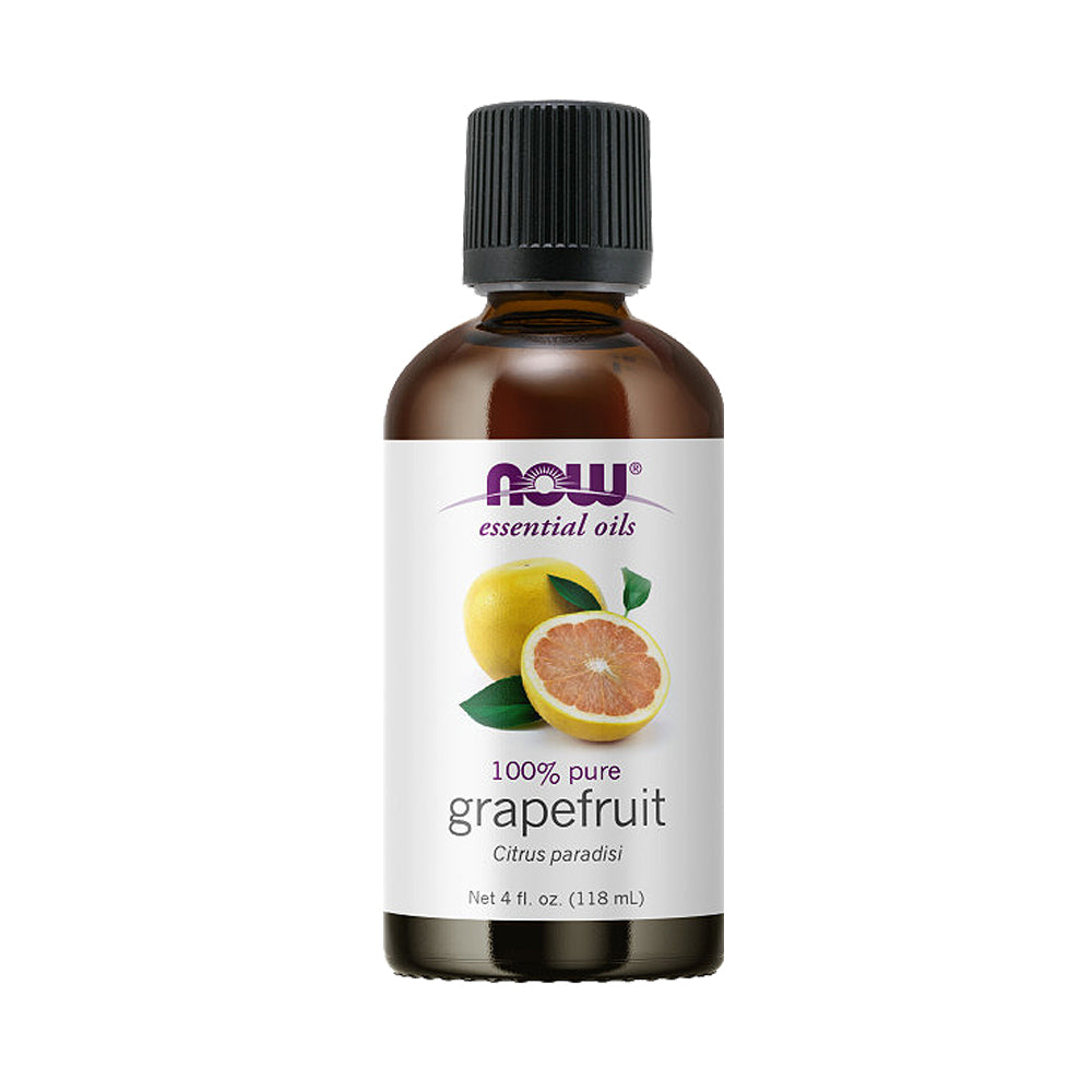 NOW Essential Oils, Grapefruit Oil, Sweet Citrus Aromatherapy Scent, Cold Pressed, 100% Pure, Vegan, Child Resistant Cap, 4-Ounce (118ml)