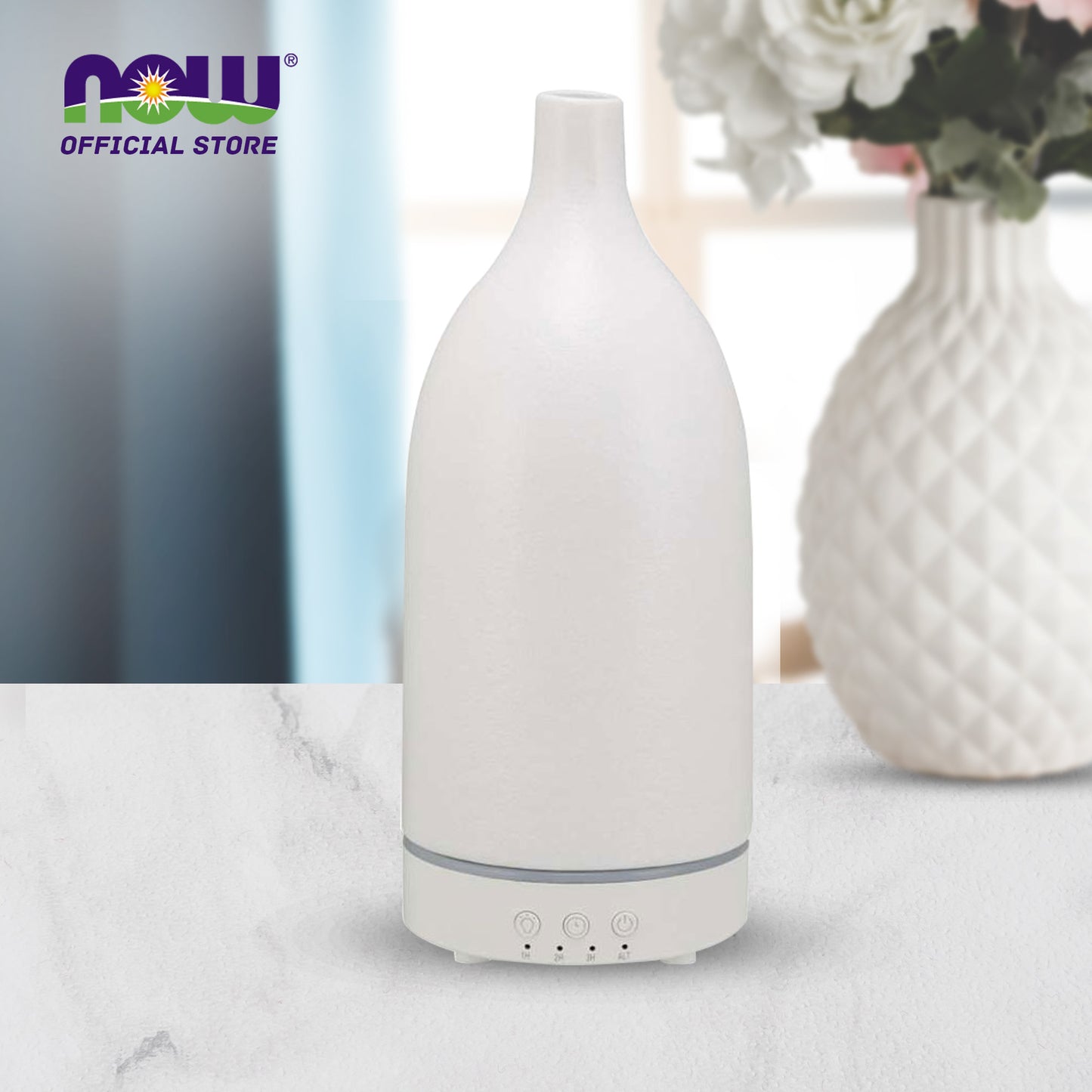 NOW Essential Oils, Ultrasonic Ceramic Stone Oil Diffuser, Extremely Quiet, Easy To Clean