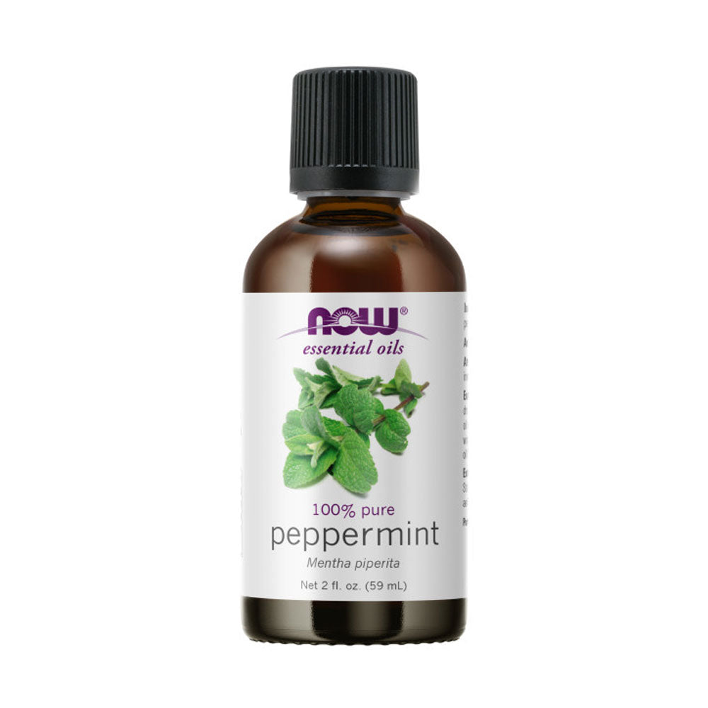 NOW Essential Oils, Peppermint Oil, Invigorating Aromatherapy Scent, Steam Distilled, 100% Pure, Vegan, Child Resistant Cap, 2-Ounce (59ml)