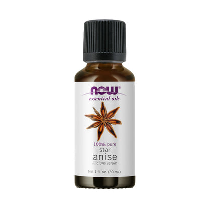 NOW FOODS Essential Oils, Anise Oil, Balancing Aromatherapy Scent, Steam Distilled, 100% Pure, Vegan, Child Resistant Cap, 1-Ounce (30 ml) - Bloom Concept Malaysia
