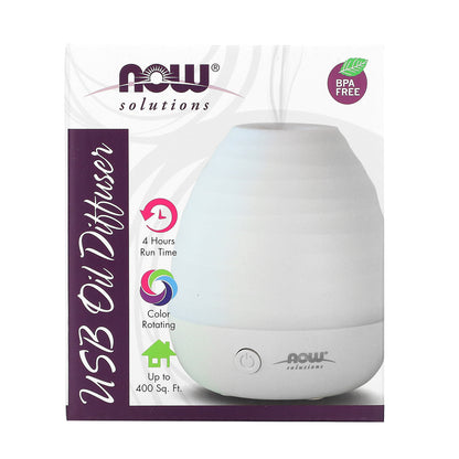 NOW Essential Oils, Ultrasonic USB Aromatherapy Oil Diffuser, Extremely Quiet, Heat Free, and Easy to Clean, Color Changing LED Diffuser - Bloom Concept Malaysia