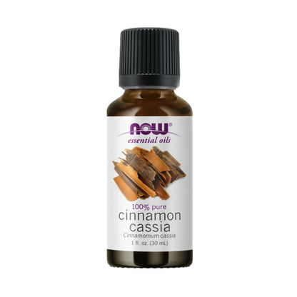 NOW FOODS Essential Oils, Cinnamon Cassia Oil, Warming Aromatherapy Scent, Steam Distilled, 100% Pure, Vegan, Child Resistant Cap, 1-Ounce (30 ml) - Bloom Concept Malaysia