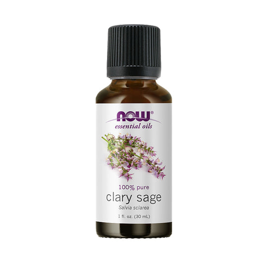 NOW Essential Oils, Clary Sage Oil, Focusing Aromatherapy Scent, Steam Distilled, 100% Pure, Vegan, Child Resistant Cap, 1-Ounce (30ml)