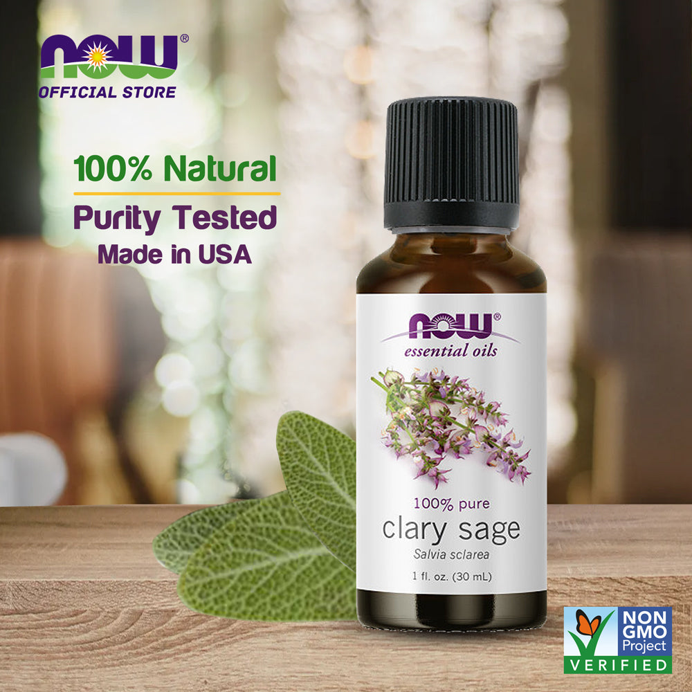 Now Essential Oils, 3 Variety of 30ml: Daily Balance - Geranium, Rose Absolute Blend, Clary Sage